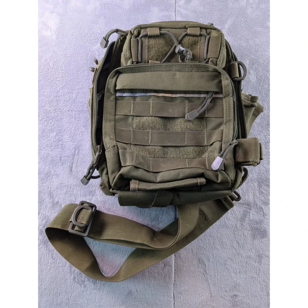 Tactical Shoulder Bag Olive Drab Green MOLLE EDC Sling Pack Messenger Bag